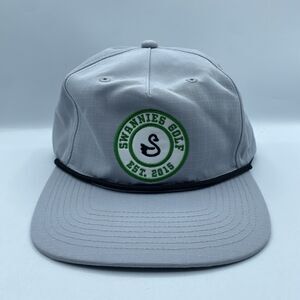 Swannies Golf Hat Mens OSFA Gray Rip Stop Snapback Adjustable Preppy NWOT